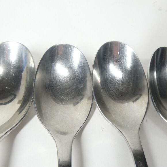 Robert Welch Ammonite 8 Teaspoons Stainless Flatware Helmick Korea 18/10 - Picture 3 of 6